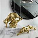 Modern golden leopard resin sculpture living room cheetah decor