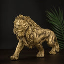Modern golden lion king statue office decor