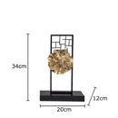 Modern golden lotus leaf framed sculpture living room decor
