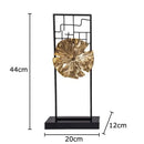 Modern golden lotus leaf framed sculpture living room decor