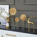 Modern golden lotus sculpture living room metal decor