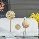Modern golden lotus sculpture living room metal decor
