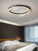 Modern golden lustre ceiling lamp for bedroom warm led light