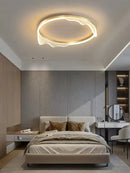 Modern golden lustre ceiling lamp for bedroom warm led light