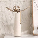 Modern golden metal abstract figure sculpture living room decor