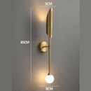Modern golden metal glass wall lamp bedroom sconce spotlight