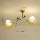Modern golden nest glass led ceiling lamp for living room decor