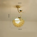 Modern golden nest glass led ceiling lamp for living room decor