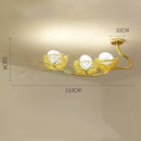 Modern golden nest glass led ceiling lamp for living room decor