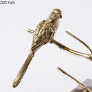 Modern golden parrot bird statue crystal base living room decor