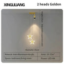 Modern golden pendant chandelier living room sleek cylindrical light
