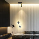 Modern golden pendant chandelier living room sleek cylindrical light