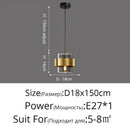 Modern golden pendant lights clear glass bedroom chandelier