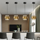 Modern golden pendant lights clear glass bedroom chandelier