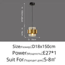 Modern golden pendant lights clear glass bedroom chandelier