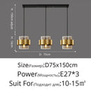 Modern golden pendant lights clear glass bedroom chandelier
