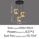 Modern golden pendant lights clear glass bedroom chandelier