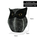 Modern golden perforated owl figurines living room animal statues