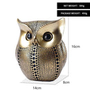 Modern golden perforated owl figurines living room animal statues
