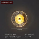 Modern golden radial crystal wall lamp for living room