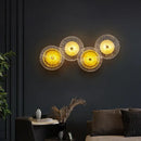 Modern golden radial crystal wall lamp for living room