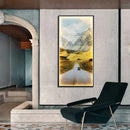 Modern golden scenic mountain wall sconces for living room decor