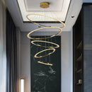 Modern golden spiral decorbites crystal chandelier living room light