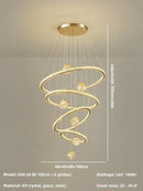 Modern golden spiral decorbites crystal led chandelier living room