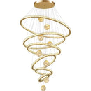 Modern golden spiral decorbites crystal led chandelier living room