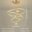 Modern golden spiral decorbites crystal led chandelier living room