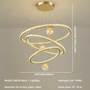 Modern golden spiral decorbites crystal led chandelier living room