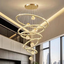 Modern golden spiral decorbites crystal led chandelier living room