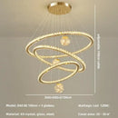 Modern golden spiral decorbites crystal led chandelier living room
