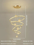 Modern golden spiral decorbites crystal led chandelier living room