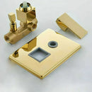 Modern golden square rain shower set bathroom concealed mixer taps