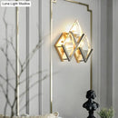 Modern golden modern style clear crystal wall sconce light bedroom