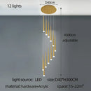 Modern golden tapered chandelier led living room pendant light