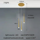 Modern golden tapered led chandelier living room pendant light