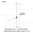Modern golden tube chandelier staircase led glass light