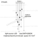 Modern golden tube chandelier staircase led glass light