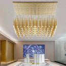 Modern golden tube led chandelier living room pendant light
