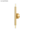 DecorBites™ Contemporary Tubular Wall Sconce - 2-Light Metallic Golden Wall Lamp for Bedroom