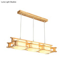 Modern golden wooden frame square island pendant dining room light