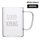 Modern good morning glass mug kitchen transparent tumbler