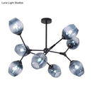 Blue Glass Semi-Flush Light