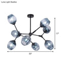 Blue Glass Semi-Flush Light