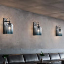 DecorBites™ Modern Gradient Glass Sconce Lighting Fixture: 2 Shades, Black Wall Mount with 1 Bulb