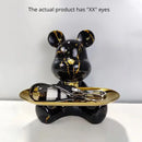 Modern graffiti bear figurine living room skateboard key storage shelf