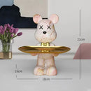 Modern graffiti bear figurine living room tray storage decor