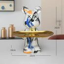 Modern graffiti bear figurine living room tray storage decor